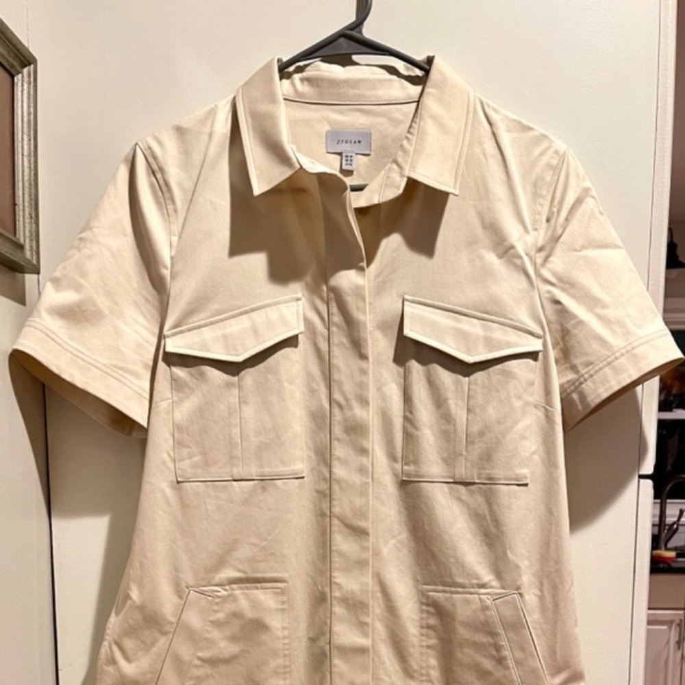 Jigsaw Utility Dress Beige Women's UK 14/ US 10 100% Cotton